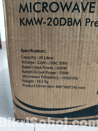 kelvinator kmw-20dbms 20 liter oven বিক্রি করা হবে নতুন।